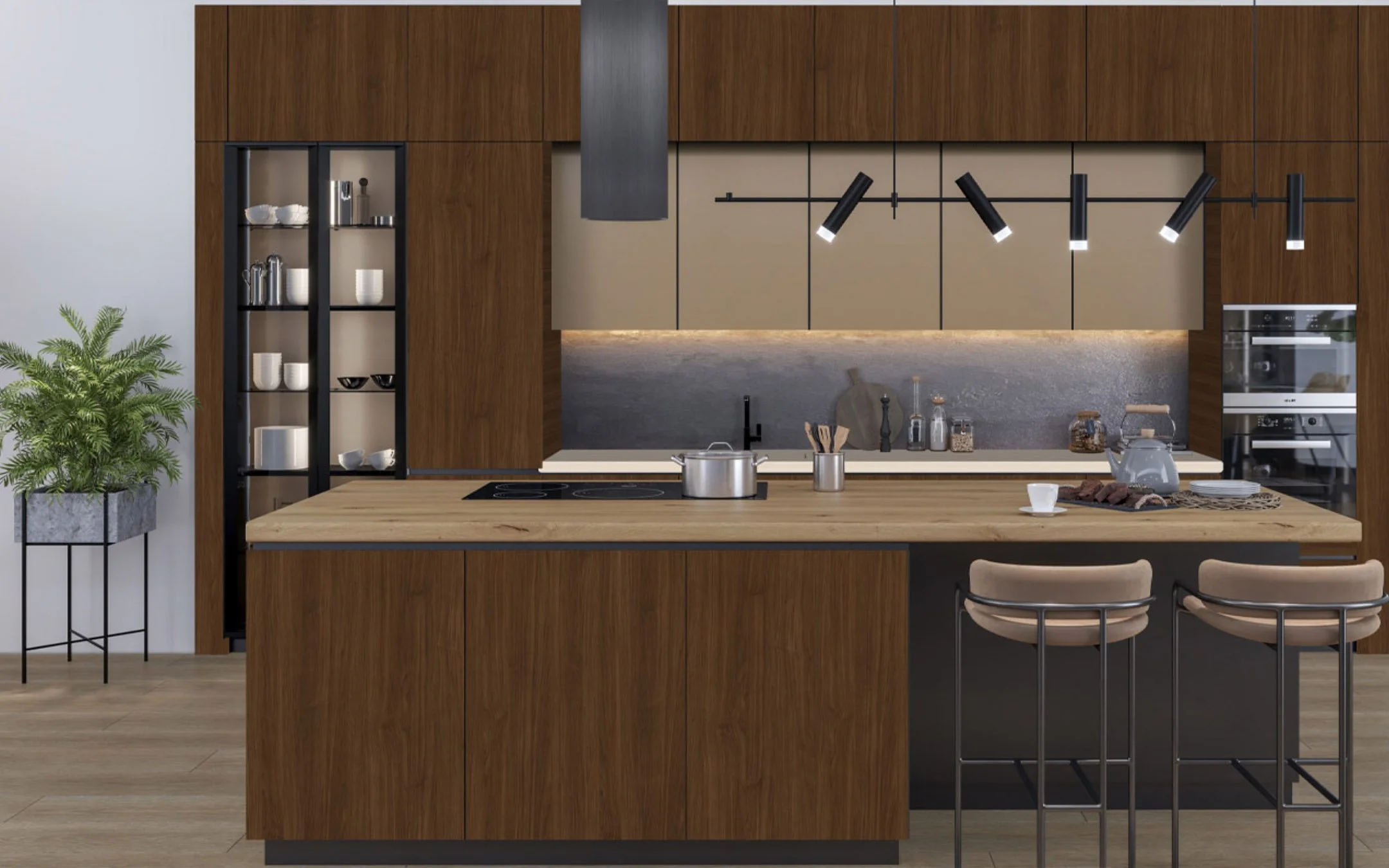 (No 0513-2) Aerino 26インチ ブラウン A398 - Italian Walnut - VISION Collection Textured Melamine Panel